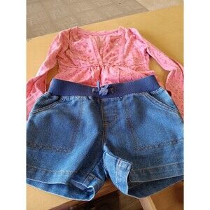 faded glory size 6/6x pink long sleeve shirt with shorts